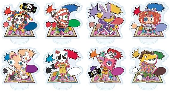 Amazing Digital Circus 02 Colorful Version Pop Art Illustration Acrylic Petite Stand, Complete Set, Box of 8