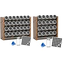 NESAPTO Spice Rack Organizer with 28 Glass Spice Jars, and Spice Rack Organizer with 20 Glass Spice Jars