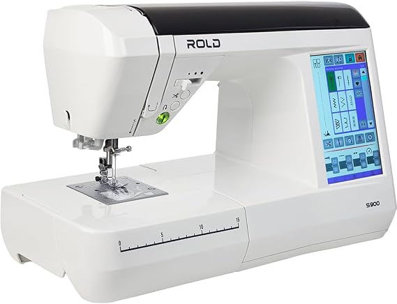 ROLD S900 Computer Sewing Machine with Touchscreen Display 180 Sewing Stitches 8 Buttonholes Automatic Thread Cutter 70 W Servo Motor Needle Threader