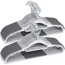 Plastic Hangers 50 Pack Heavy Duty Dry Wet Clothes Hangers with Non-Slip Pads Space Saving 0.2" Thickness Super Lightweight Organizer