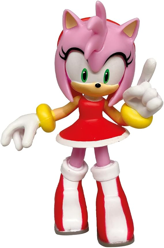 Comansi, Amy Rose Sonic Figure, Sonic the Hedgehog Collection, Plastic Hand-Painted Toys, Non-Articulated Display, Perfect for Kids and Cake Topper Party Decorations, Birthday Gift, 9 Cm