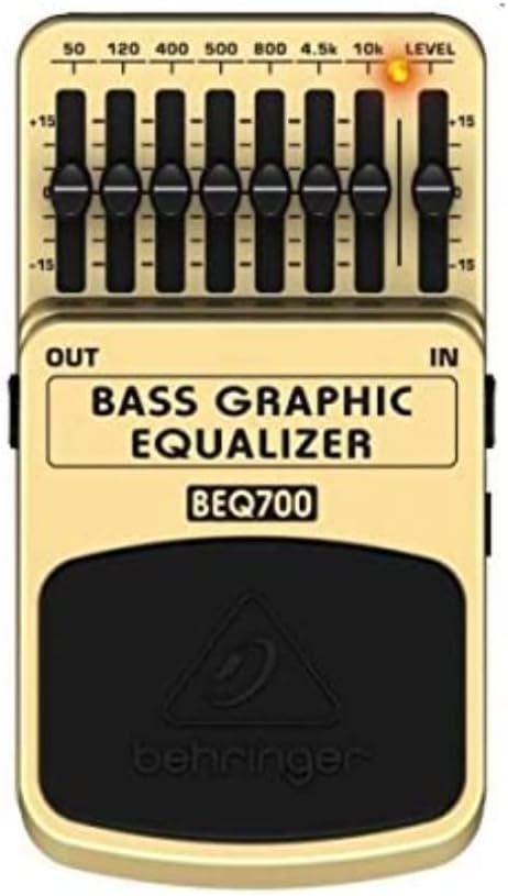 Behringer BEQ700, Tan: 7-Band Graphic Equalizer Pedal for Electric Guitar, Model Number BEQ700, Compact Design, Yellow