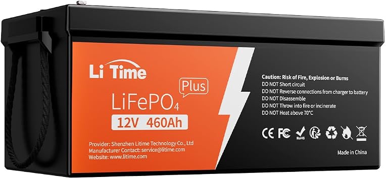 Litime 12V 460Ah LiFePO4 Lithium Deep Cycle Battery, Group 8D, Built-in 250A BMS, 5888Wh High Energy for RV, Solar, Marine, Off-Grid, and Backup Power Systems
