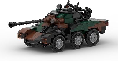 EnuoChbuild WW2 Military Tank Building Blocks, ERC90 Sagaie Infantry Fighting Vehicle Engineering Construction, Adult Collectible Model Tanks Kits to Build for Adult - 433 Pieces
