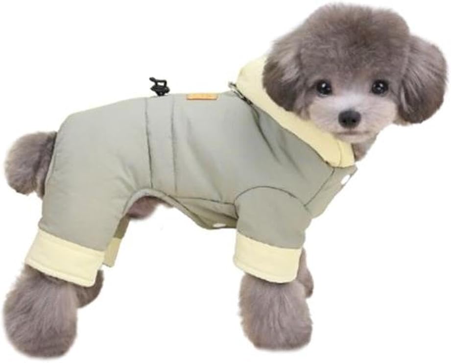 Kapüşonlu Köpek Montu, Gri Bej, S Beden