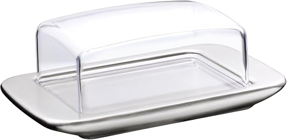 WMF Tereyağlık, 11,5 x 16,8 cm, Cromargan® Yüksek Kaliteli Mat Paslanmaz Çelik, Plastik Kapaklı, Bulaşık Makinesinde Yıkanabilir