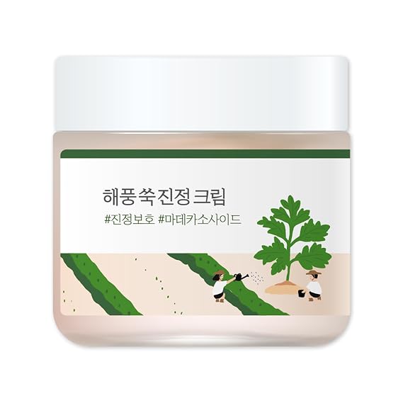 ROUND LAB Mugwort Calming Cream 80ml / Soothing, Moisturizing, Madecassoside, Calming Cream