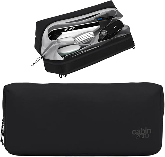 Cabinzero Tech Pouch 2.5L, Anti Theft Cable Organiser with RFID Protection and Self Standing Design, Travel Pouch