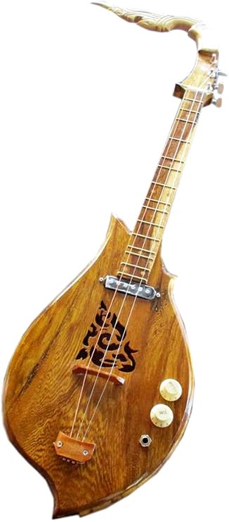 Isarn Acoustic Electric Phin 3 Strings, Thai Lao Guitar Musical Instrument, Traditional Thai Musical Pin51