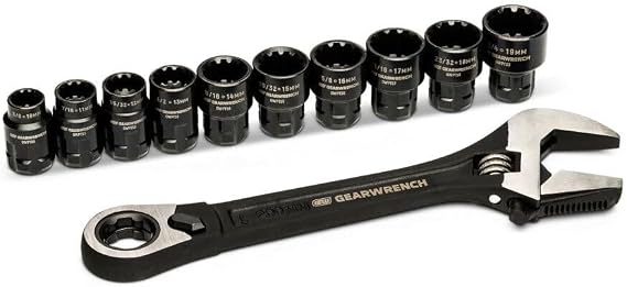 GEARWRENCH 11 Piece Pass Through Adjustable Wrench Set | GWPTAW8