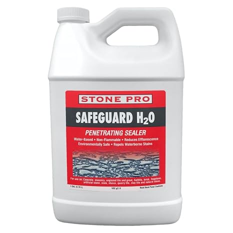 Stone Pro Safeguard H20 - Water Repellent Sealer for Brick, Grout & Concrete - Gallon