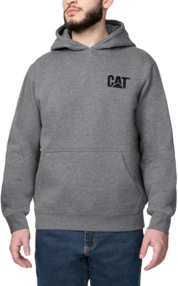 CAT Caterpillar Men's Trademark Hoodies, Gray, Large