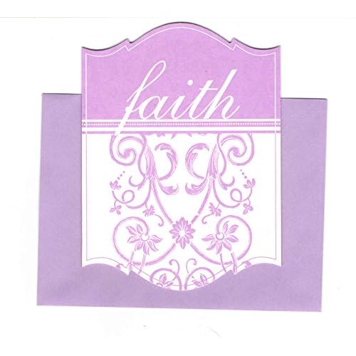 Michaels Wishful Thinking Set of 6 Accented Shaped Notecards ~ Faith 3.75 x 5; Violet Envelopes