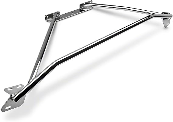 Strut Tower Brace in Chrome - Handling Upgrade Fits Ford Mustang GT / V6 1994-2004