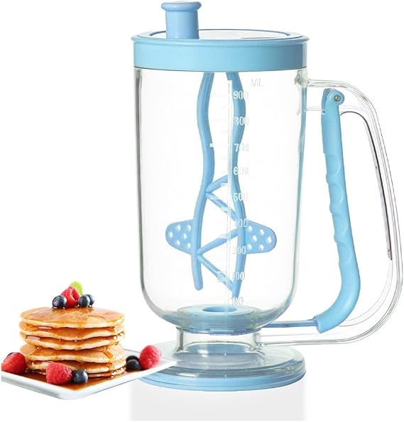 Koja Pancake Batter Dispenser with Mixer - No-Drip Squeeze Batter Tool