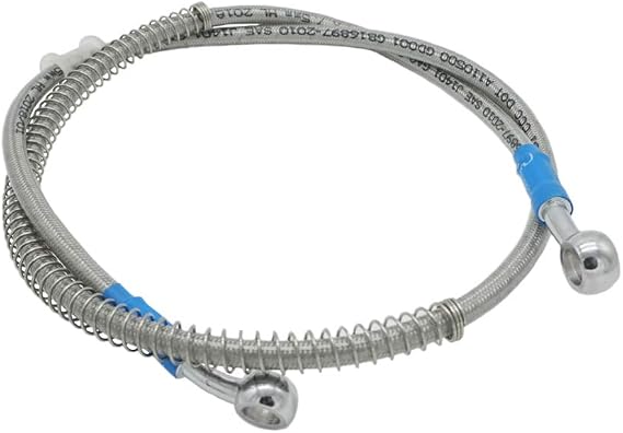 Motorcycle Braided Hydraulic Brake Oil Hose Line Pipe Cable Compatible with ATV Scooter Pit Dirt Bike Enduro Motocross Street Sport Racing Bikes,Stainless Steel,10mm Banjo Ends - 2200mm