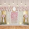 Leyiyi 3D Wedding Floral Wall Backdrop 5x3ft Photography Background Bridal Shower Wedding Ceremony White Pink Wedding Curtain Flowers Baby Shower Birthday Party Decoration Video Props