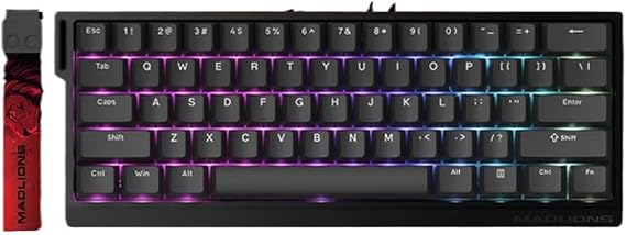 60/68HE Magnetic Switch Wired Gaming Keyboard Hot Swap Rapid Trigger Custom Keyboard Compatible with PC Gamer Accessories(MAD 60 HE Flagship)