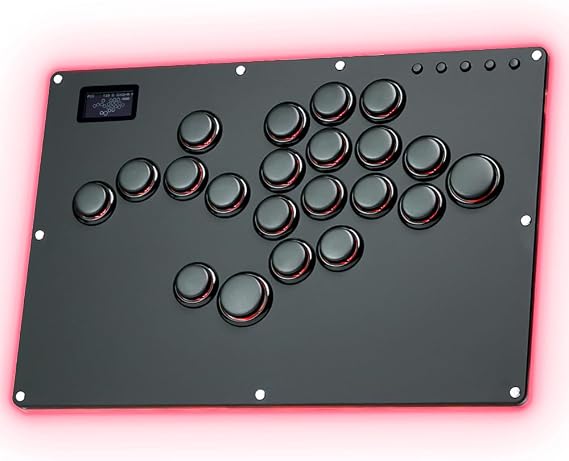 GuileKeys Arcade Fight Stick GK-21, All-Button Gamerfinger with Custom RGB & Turbo Functions, Arcade Controller for PC/PS4/PS3/Switch/Steam Game Keyboard Supports Hot Swap & SOCD