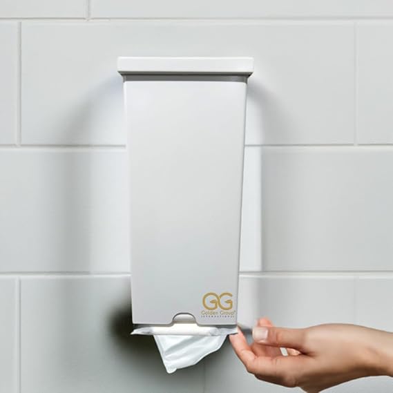 GG Golden Group International, Single channel sanitary napkin dispenser, white steel
