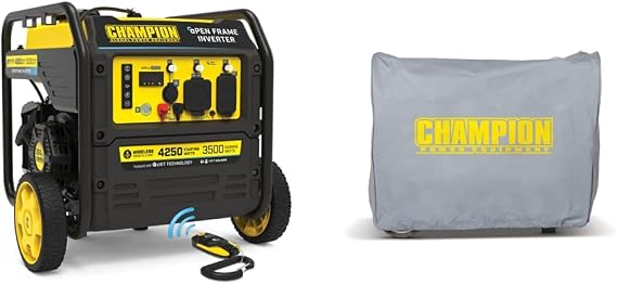 Champion Power Equipment 200953 4250-Watt Open Frame Inverter Remote Start & Storage Cover for 3000-Watt or Higher Inverter Generators