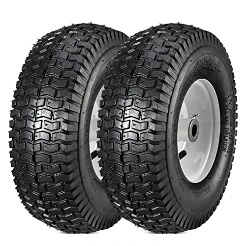 MaxAuto 2Pcs 13x5.00-6 Lawnmower Tire on Wheel, 13x5-6 Front Tires Assembly Replacement for Troy-BiltToro Riding Mowers, 3 Centered Hub, 34 Bushing,300lbs Capacity,Pneumatic Tire w Tube&Air Filled
