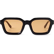 Trendy Rectangle Square Sunglasses for Women Retro Square Frame 90s Sun Glasses