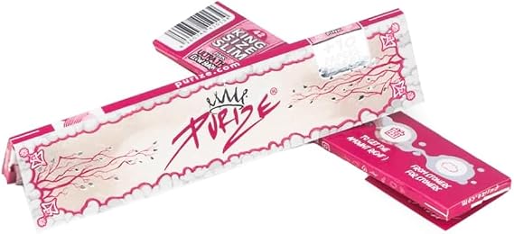 Purize Long Papers - Organic King Size Slim Rolling Papers - Pink (1 Pack)
