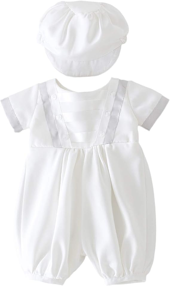 Glamulice Infant Baby Boy Christening Baptism Outfit Christening Romper Baptism Clothes