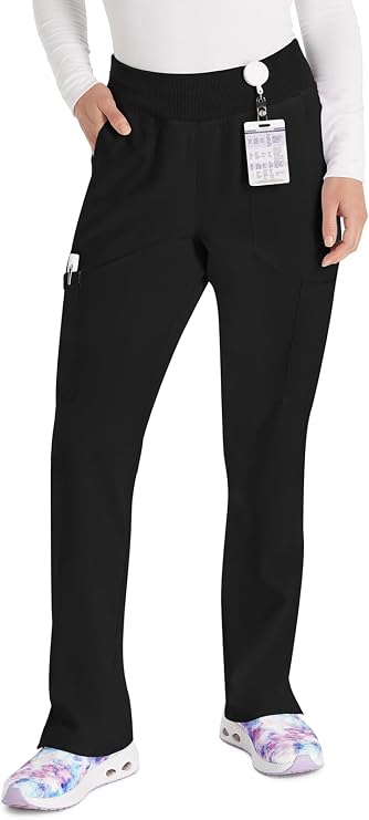 EDS Essentials Scrubs for Women, Yoga-Inspired Pull-On Pant with Four-Way Stretch and Moisture Wicking DK005