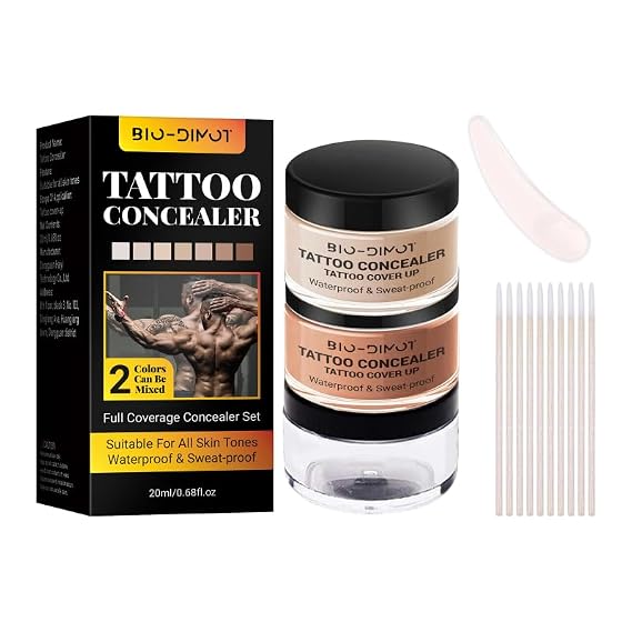 Tattoo Cover Up Makeup - Waterproof Full Coverage Body Foundation, Long-Lasting Waterproof Concealer for Tattoos, Scars & Birthmarks, Natural Skin Tone Match, 0.68oz