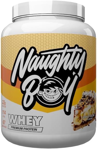 Naughty Boy Advanced 100% Whey Protein Powder, 2010g, 22g Protein Per Serving, 67 Servings, High Protein Shake for Muscle Growth & Recovery, Low Sugar, Banoffee Pie
