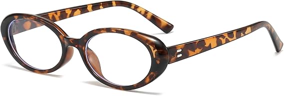 LJCZKA Oval Blue Light Glasses for Women, Small Cat Eye Blue Light Blocking Glasses Ladies Anti Fatigue for Reading Texting Gaming