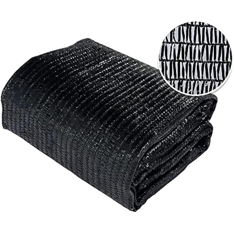 Agfabric 10 X 10ft 30% Sun Shade Sun Shade Fabric Sunblock Shade Cloth Cover with Clips for Plants, Black