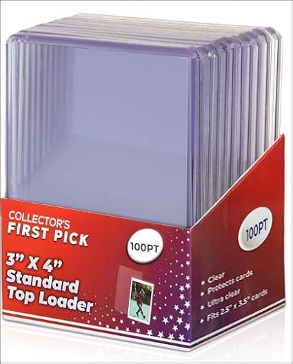 100pt Top Loader Pack - 10 Pieces Per Pack - Trading Card Storage Protection - for Thick Baseball, Football, Basketball, Hockey and Memorbilia Card