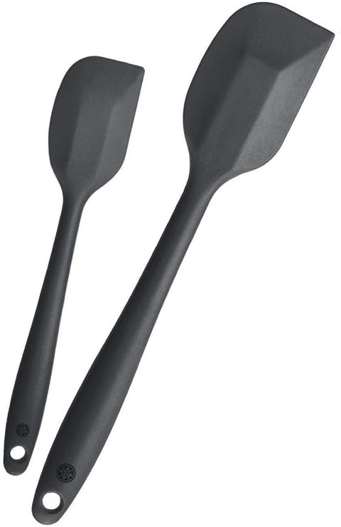 StarPack Basics Silicone Spatula Set of 2 (1 Small, 1 Large), High Heat Resistant to 480F, Hygienic One Piece Design, Non Stick Rubber Cooking Utensil