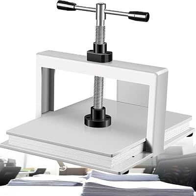 Manual Paper Press Machine A4A3 Book Press, Bookbinding Notes Office Invoice Steel Flattening Machine, Heavy Duty Bookbinder Double Balance Rod Paper Press MachineA3