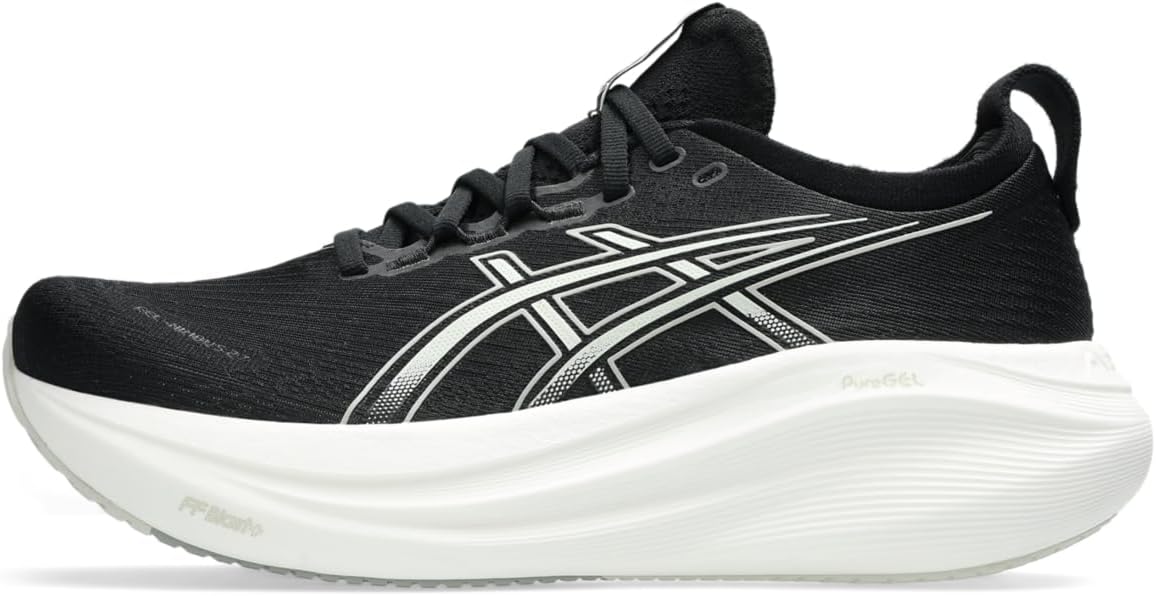 ASICS Women's Gel-Nimbus 27 Running Shoe, Black/Lake Grey, 7 Narrow