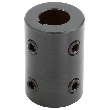 RC-062-KW4H@90 Black Oxide Plated Mild Steel Rigid Coupling, 5/8" Bore, 1-1/4" Outside Diameter, 2" Length, 5/16"-18 x 5/16" Set Screw