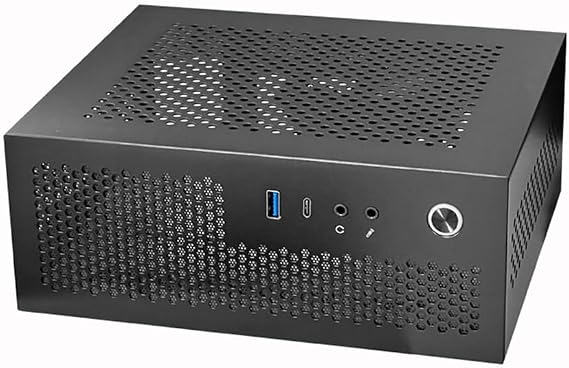 A09 HTPC Computer Case Mini ITX Gaming PC Chassis Desktop Chassis USB3.0 Type-C Computer Case Home Computer Case Durable Easy Installation Black