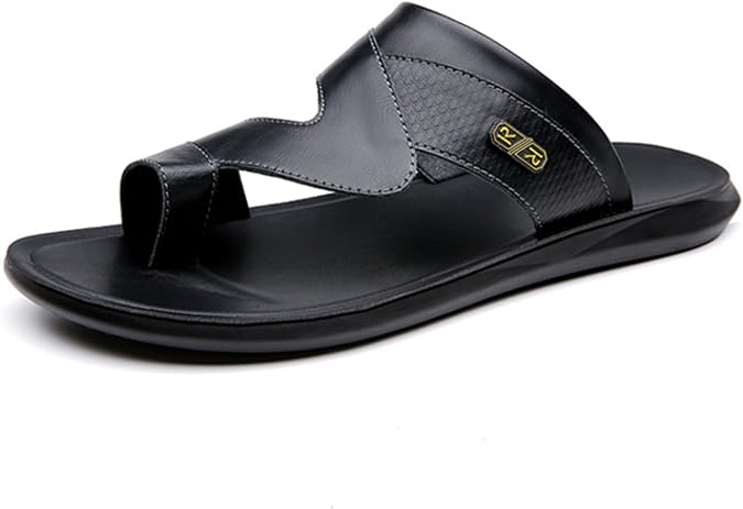 Mens Sandals Indoor and Outdoor Beach Flip Flop Casual Thong Leather Slip On Athletic Slipper Quick-Dry