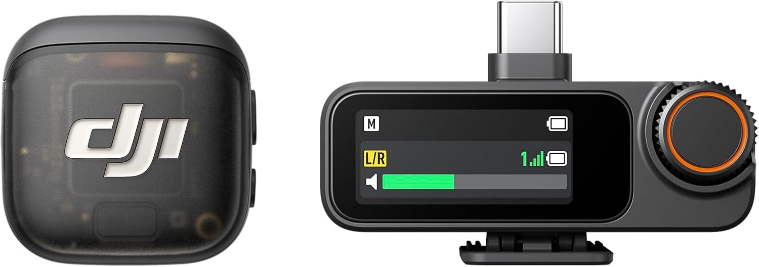 DJI Mic 3 1 TX  1 RX, Wireless Lavalier Mic for iPhoneCameraAndroid, Ultralight, Extended Operating Time & Fast Charging, 400m Transmission, Noise Cancelling, Vlog, Streaming