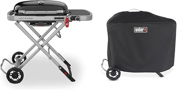 Weber 9010013 9010013 BBQ Stove, Portable Gas Grill, Foldable, Integrated Cart, Ignition, Built-in Thermometer