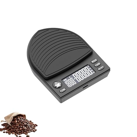 Mini Coffee Scale with Timer, 0.1g Digital Espresso Scale, 4 Units g/oz/lb/ml, Compact Kitchen Scale with LED Display & Silicone Pad for Coffee, Baking, Small Items