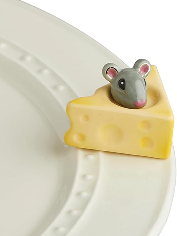 Nora Fleming Hand-Painted Mini: Cheese, Please (Mouse and Cheese) A223