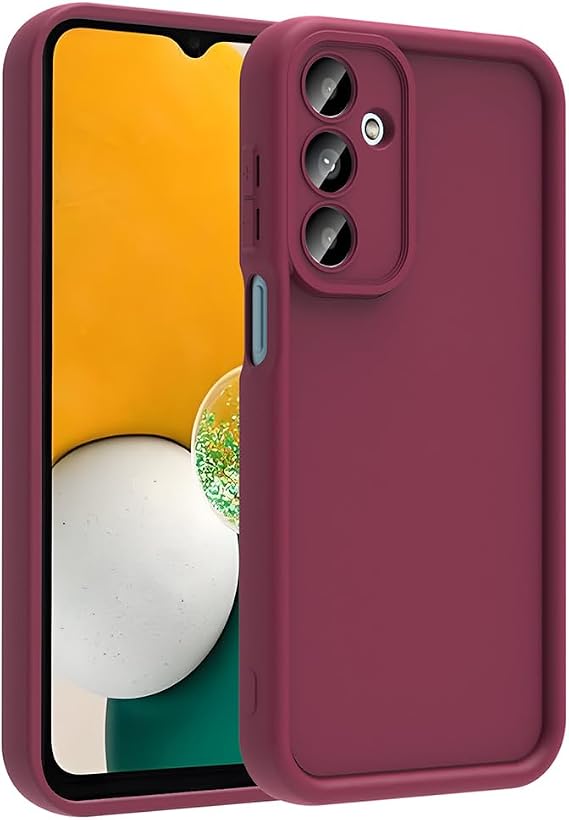 Coverzone Samsung Galaxy A16 ile uyumlu Kılıf Parlak Tek Renkli Yüzey Dayanıklı Malzeme & Tam Koruma Redolent Kılıf Ergonomik Kavrama Kolay Erişim Kapak Mürdüm
