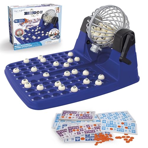 Chicos LOTTO 48 CARTONS Bingo Machine Classic Family Game with 90 Engraved Balls Fun for All Ages