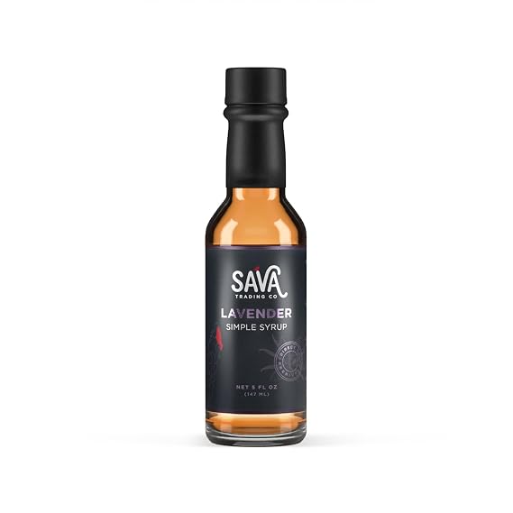 SAVA Lavender Simple Syrup for Coffee & Cocktails - Pure Lavender Syrup Natural Flavor, No Additives, Ideal for Diverse Culinary Creations, Small-Batch Crafted Simple Syrup