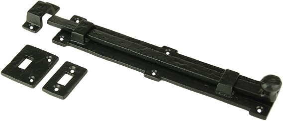 A29 Slide Bolts and Gate Latch, Iron, Black Powder Coat