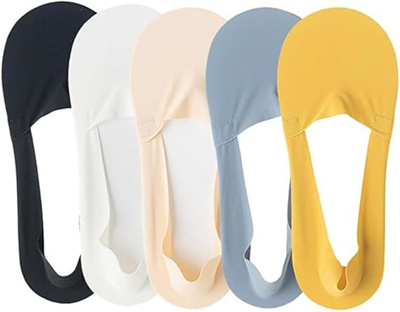 Thin No Show Socks Womens,Nylon Non Slip Low Cut Invisible Liner Footies Thin Silk Socks,Variety Of Colors (5 Pairs B,One size)